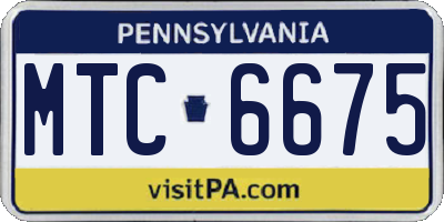 PA license plate MTC6675