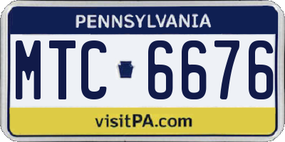 PA license plate MTC6676