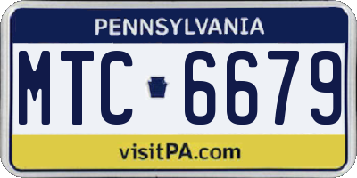 PA license plate MTC6679