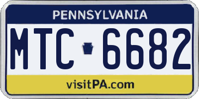 PA license plate MTC6682