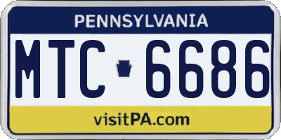 PA license plate MTC6686