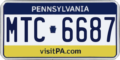 PA license plate MTC6687