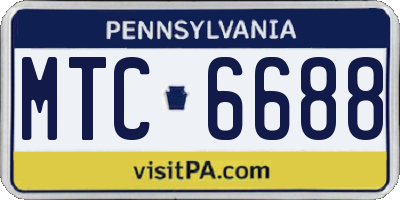 PA license plate MTC6688