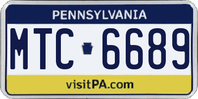 PA license plate MTC6689