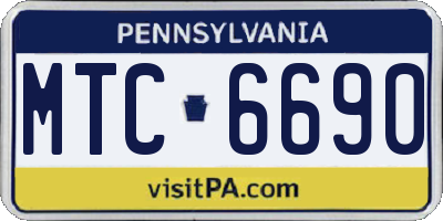 PA license plate MTC6690
