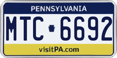 PA license plate MTC6692