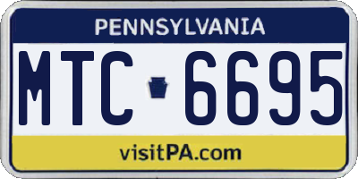 PA license plate MTC6695
