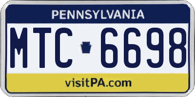 PA license plate MTC6698