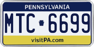PA license plate MTC6699