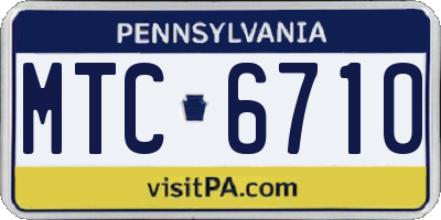 PA license plate MTC6710