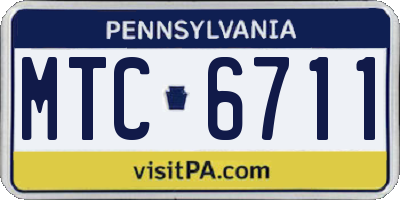PA license plate MTC6711
