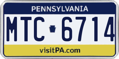PA license plate MTC6714