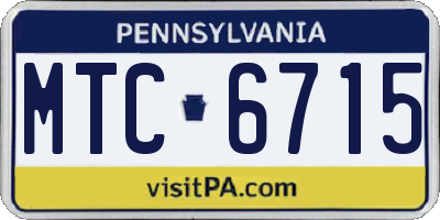 PA license plate MTC6715