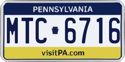 PA license plate MTC6716
