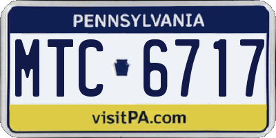 PA license plate MTC6717