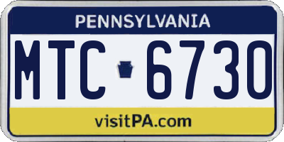 PA license plate MTC6730