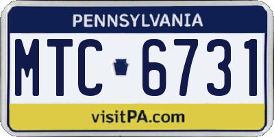 PA license plate MTC6731