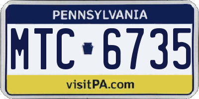 PA license plate MTC6735