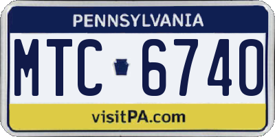 PA license plate MTC6740