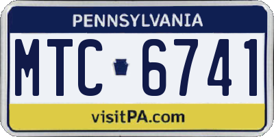 PA license plate MTC6741