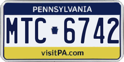 PA license plate MTC6742