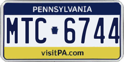 PA license plate MTC6744