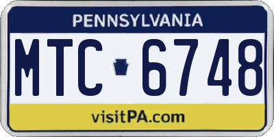 PA license plate MTC6748
