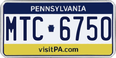 PA license plate MTC6750