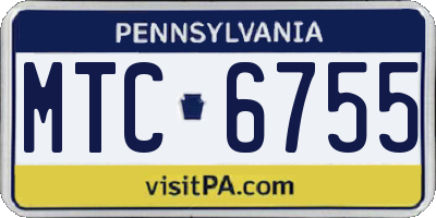 PA license plate MTC6755