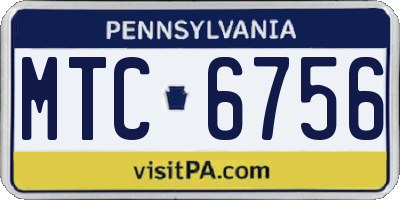 PA license plate MTC6756