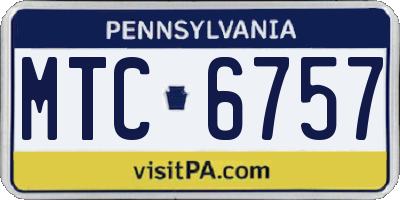 PA license plate MTC6757