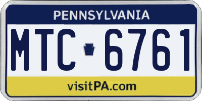 PA license plate MTC6761