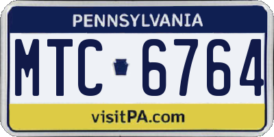 PA license plate MTC6764