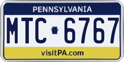 PA license plate MTC6767