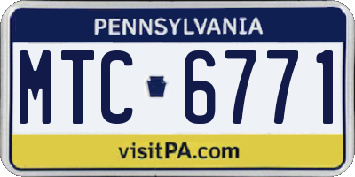 PA license plate MTC6771