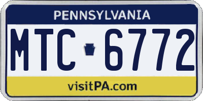 PA license plate MTC6772