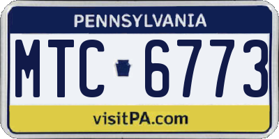 PA license plate MTC6773