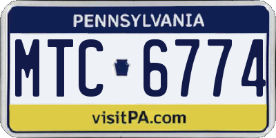 PA license plate MTC6774