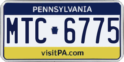 PA license plate MTC6775