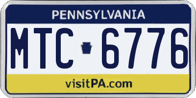 PA license plate MTC6776