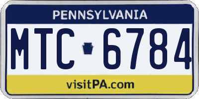 PA license plate MTC6784