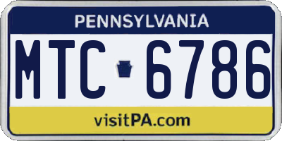 PA license plate MTC6786