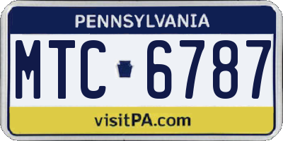 PA license plate MTC6787