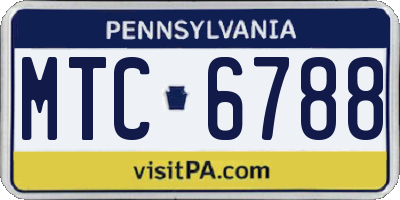PA license plate MTC6788