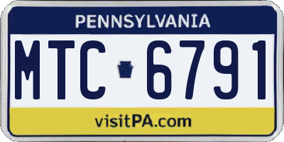 PA license plate MTC6791