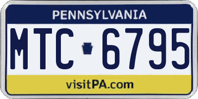 PA license plate MTC6795