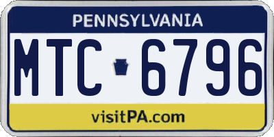 PA license plate MTC6796