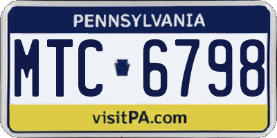PA license plate MTC6798