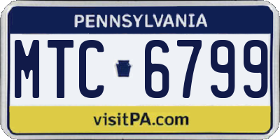 PA license plate MTC6799