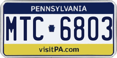 PA license plate MTC6803